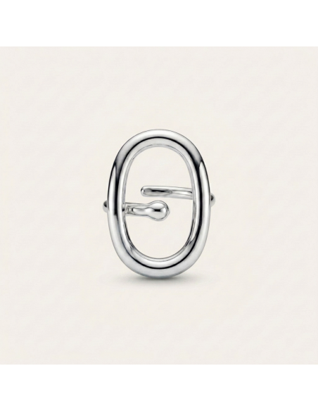 BAGUE OVALE ARGENTÉE