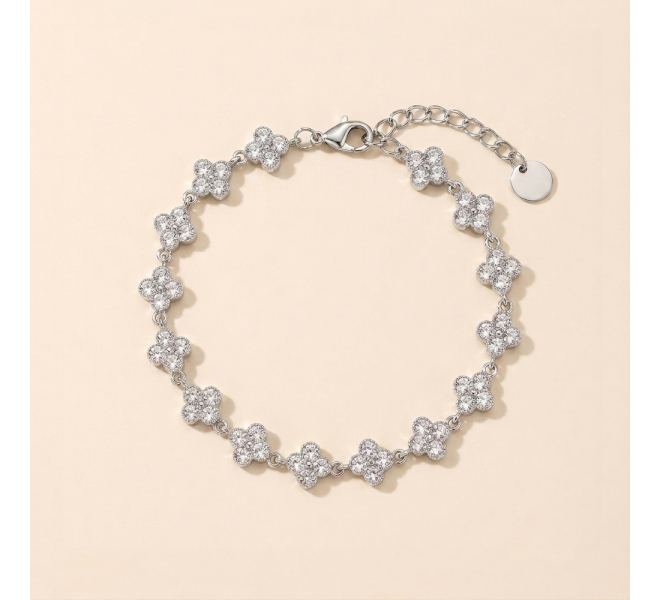BRACELET FLEURS ARGENTÉ