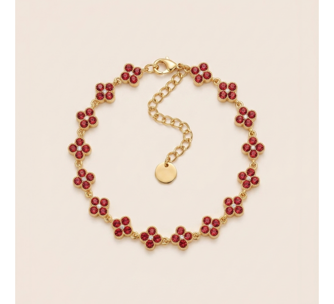 BRACELET FLEURS ROUGE