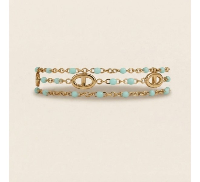 BRACELET MULTILIEN VERT D'EAU MARIN