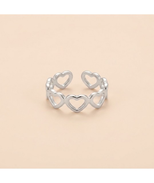BAGUE COEUR ARGENTÉE
