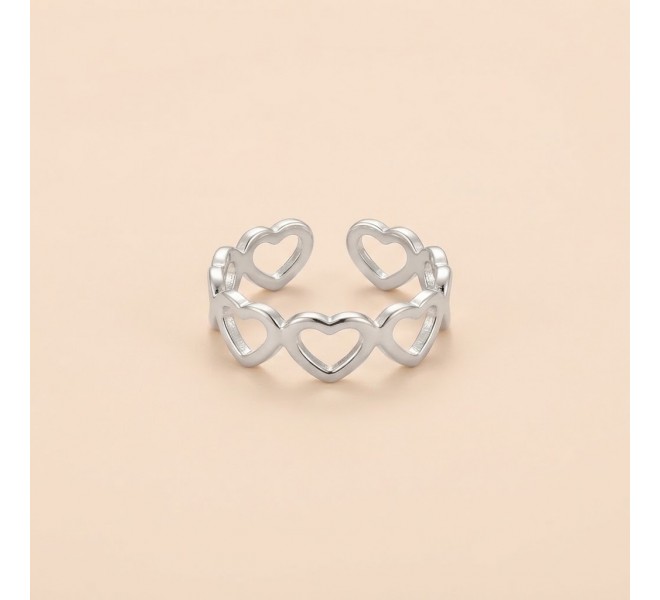 BAGUE COEUR ARGENTÉE