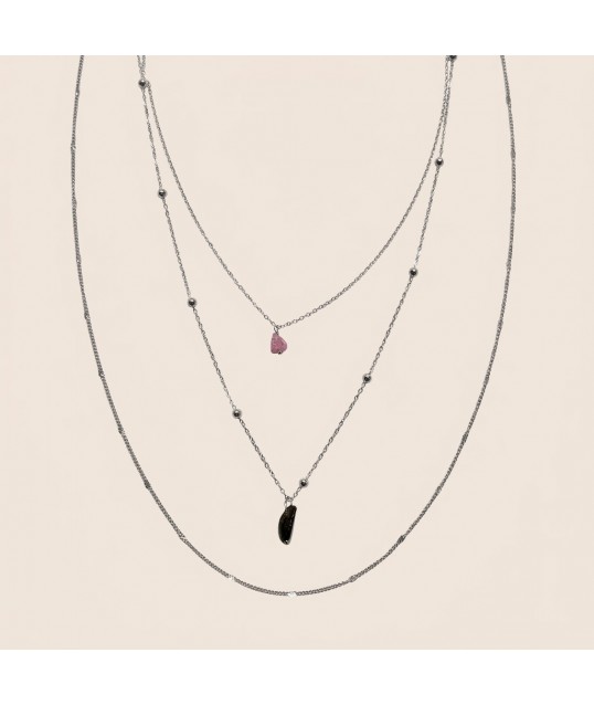 COLLIER TRIPLE ARGENTÉE