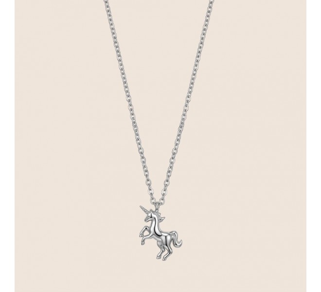 COLLIER LICORNE ARGENTÉE
