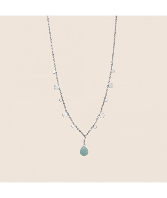 COLLIER AVENTURINE ARGENTÉE