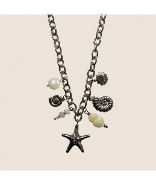 COLLIER CHARM MAR ARGENTÉE