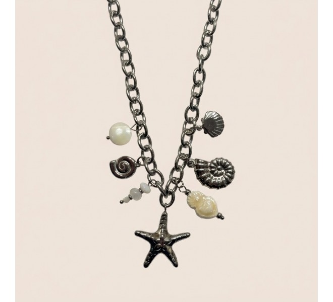 COLLIER CHARM MAR ARGENTÉE