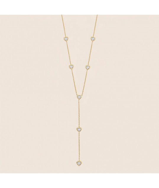 COLLIER CRAVATE COEUR STRASS