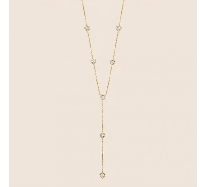 COLLIER CRAVATE COEUR STRASS