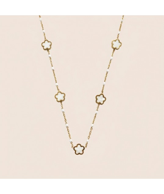 COLLIER TREFLE BLANC