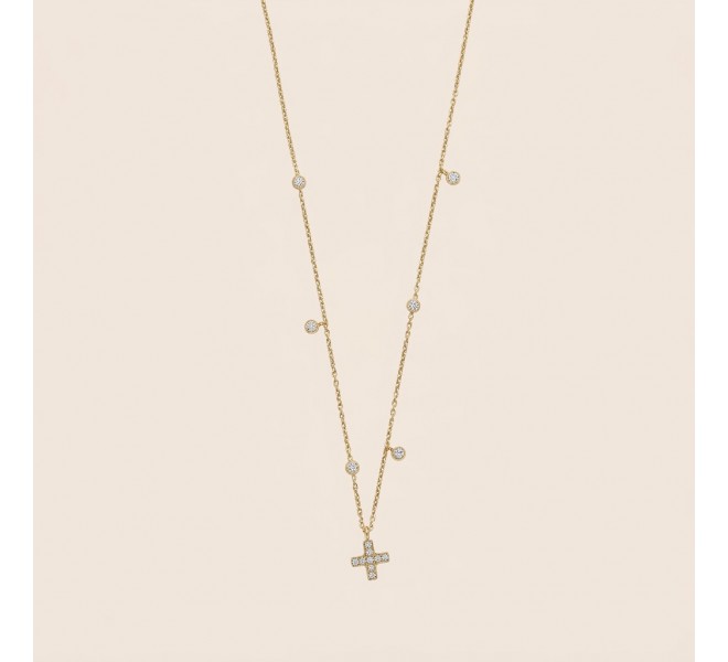 COLLIER CROIX MINI STRASS