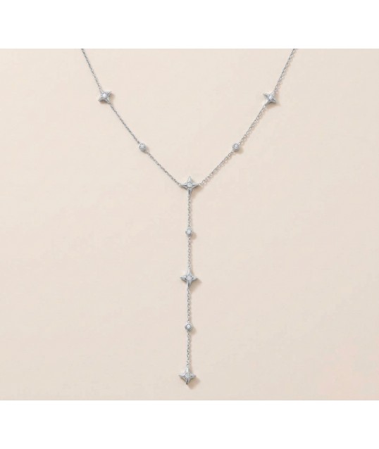COLLIER STRASS ET ETOILE ARGENTÉE