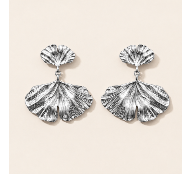 BOUCLE D'OREILLE FUJI ARGENTÉE