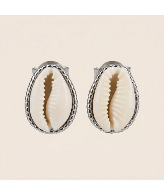 BOUCLE D'OREILLE CAURI ARGENTÉE