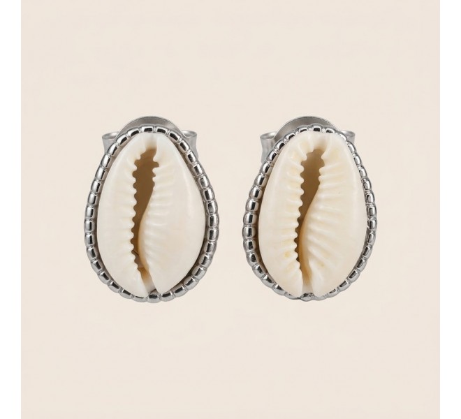 BOUCLE D'OREILLE CAURI ARGENTÉE
