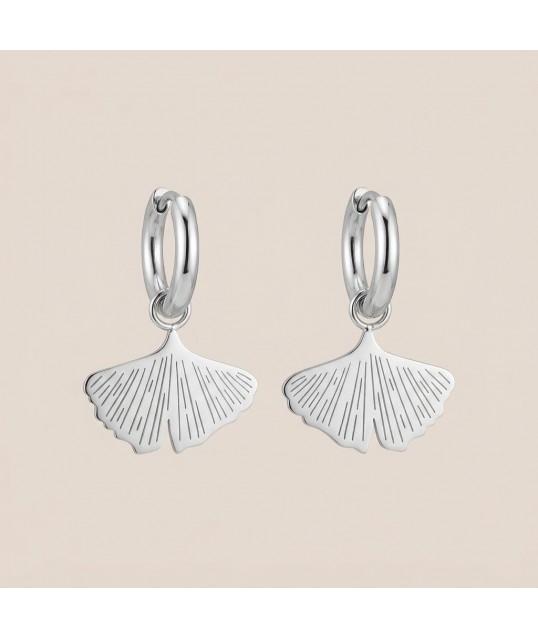 BOUCLE D'OREILLE GINKO ARGENTÉE