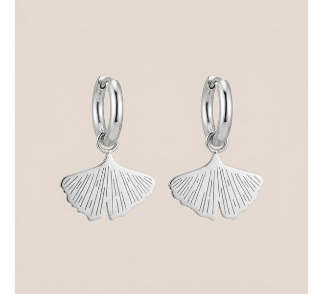 BOUCLE D'OREILLE GINKO ARGENTÉE
