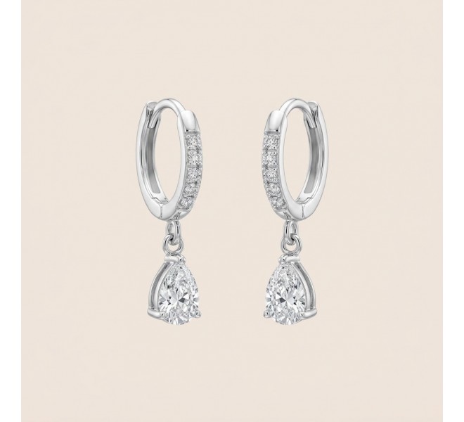 CRÉOLE GOUTTE STRASS ARGENTÉE