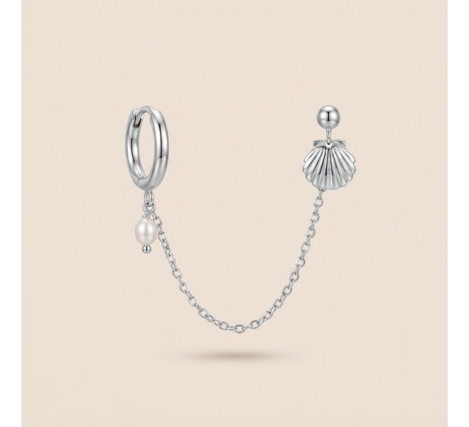 BOUCLE D'OREILLE COQUILLAGE AGENTÉE