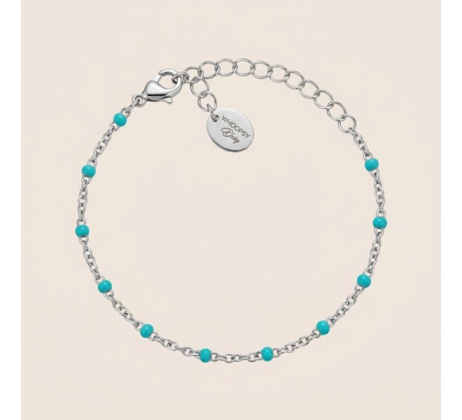 BRACELET RÉSINE TURQUOISE ARGENTÉE