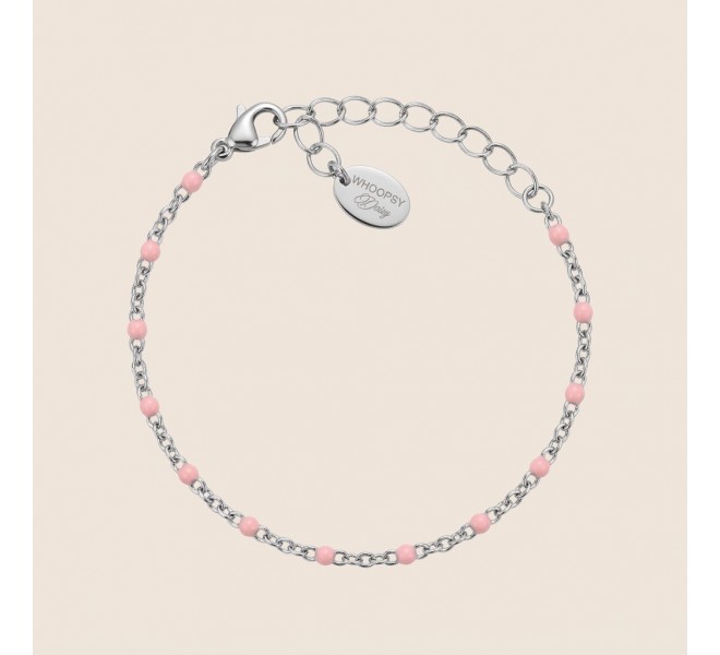 BRACELET RÉSINE ROSE ARGENTÉE