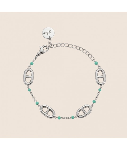 BRACELET SUMMER VERT D'EAU ARGENTÉE