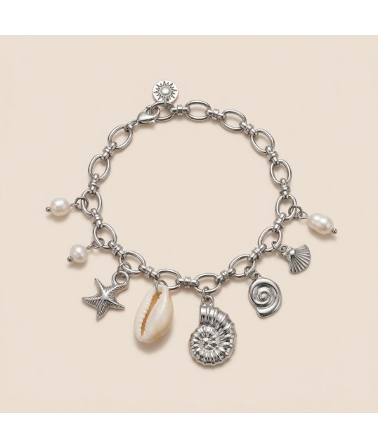 BRACELET CHARMS CAURI ARGENTÉE