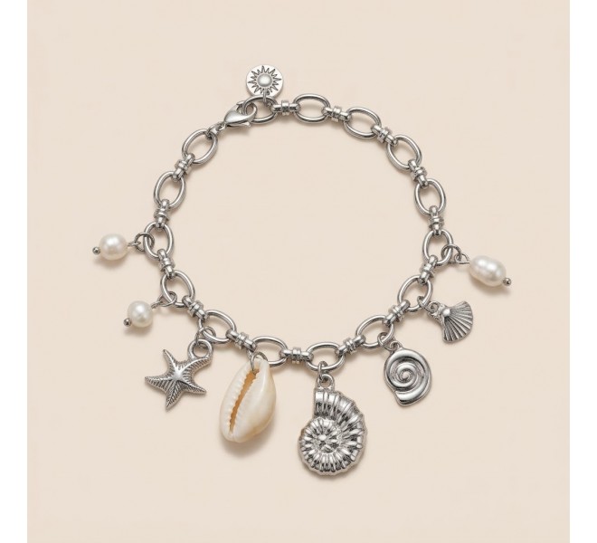 BRACELET CHARMS CAURI ARGENTÉE