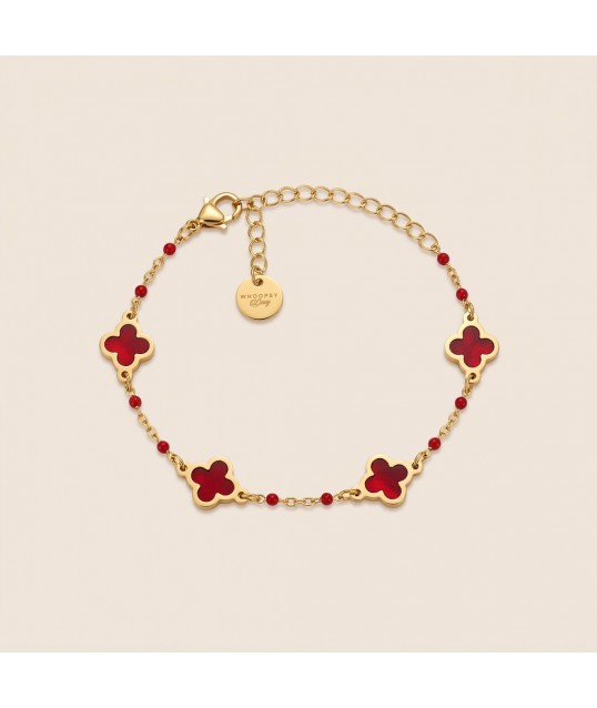 BRACELET TREFLE ROUGE