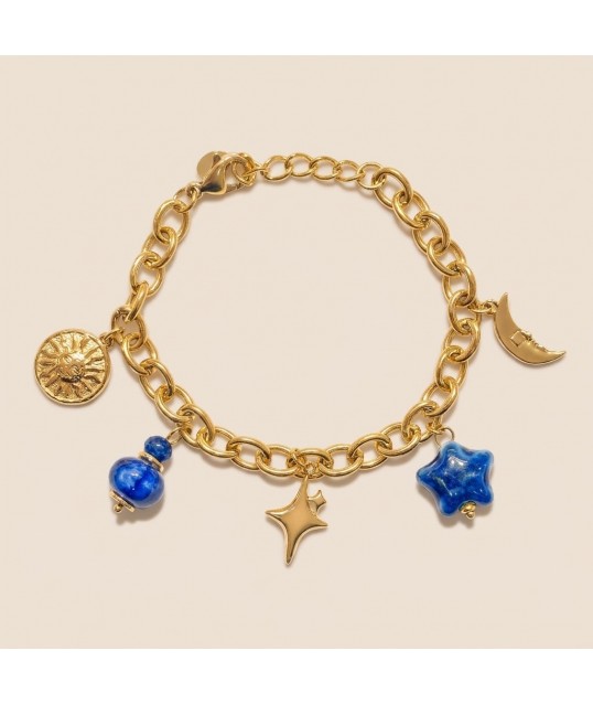 BRACELET CHARMS BLEU