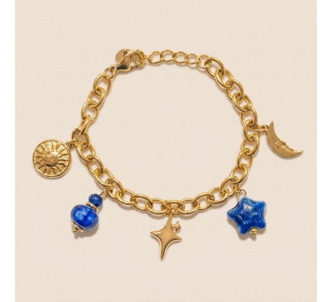 BRACELET CHARMS BLEU
