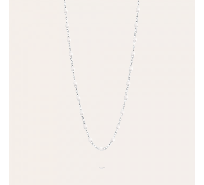 COLLIER RESINE BLANC ARGENTÉ