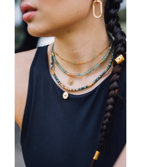 COLLIER HEISHI AVENTURINE 2